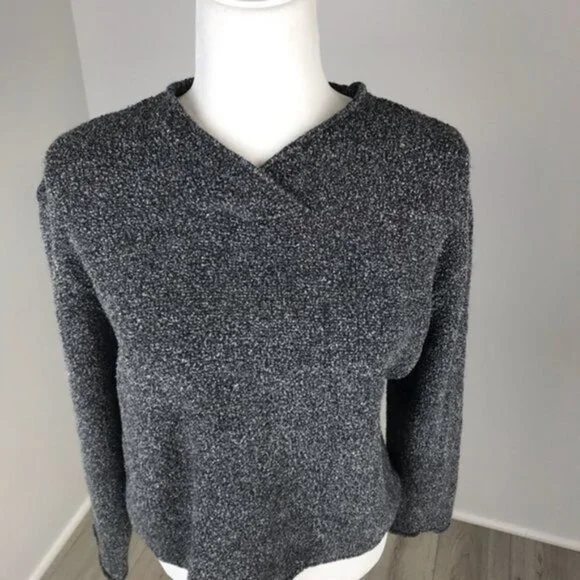 Columbia Grey Pullover Criss Cross Neck Top Size L - Picture 2 of 5